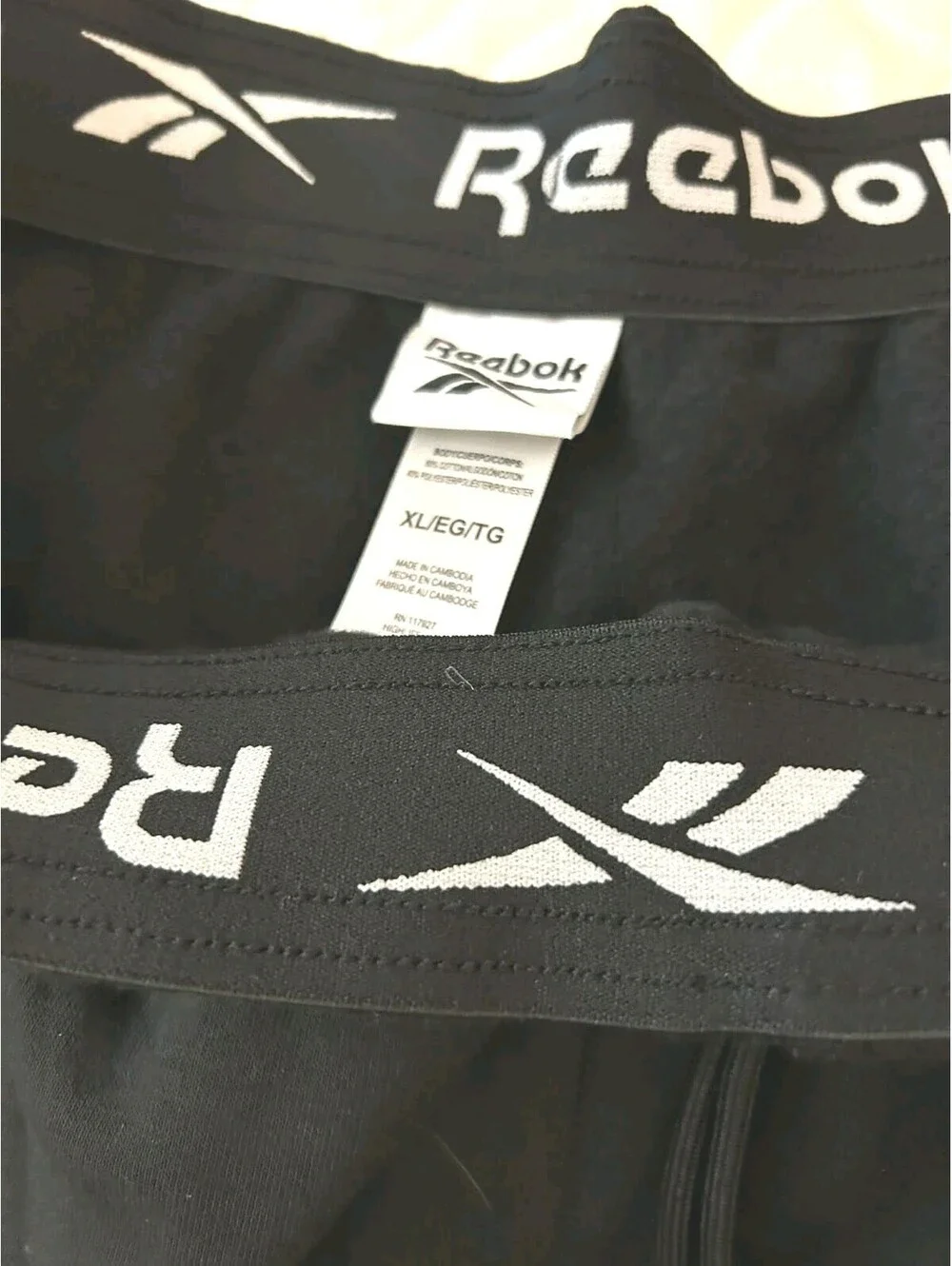 Reebok NWT Mens White Vector Piping Joggers Sweatpants Black Slim Fit Size XL